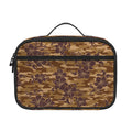 Brown Hawaiian Camo Flower Pattern Print Portable Lunch Bag