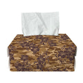 Brown Hawaiian Camo Flower Pattern Print Rectangle Tissue Box Cover