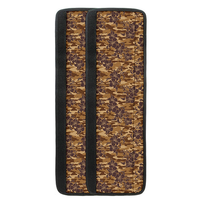Brown Hawaiian Camo Flower Pattern Print Refrigerator Handle Covers