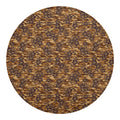 Brown Hawaiian Camo Flower Pattern Print Round Blanket