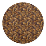 Brown Hawaiian Camo Flower Pattern Print Round Blanket