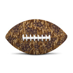 Brown Hawaiian Camo Flower Pattern Print Rugby Ball