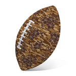Brown Hawaiian Camo Flower Pattern Print Rugby Ball