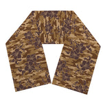 Brown Hawaiian Camo Flower Pattern Print Scarf