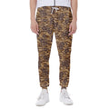Brown Hawaiian Camo Flower Pattern Print Joggers