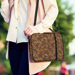 Brown Hawaiian Camo Flower Pattern Print Shoulder Strap Bible Bag