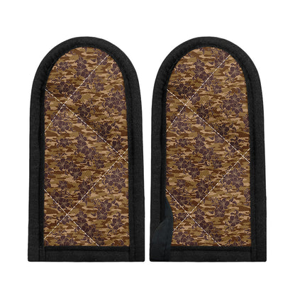 Brown Hawaiian Camo Flower Pattern Print Skillet Handle Cover