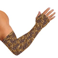 Brown Hawaiian Camo Flower Pattern Print Sun Protection Arm Sleeves