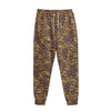 Brown Hawaiian Camo Flower Pattern Print Sweatpants