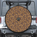 Brown Hawaiian Camo Flower Pattern Print Tire Cover With Camera Hole