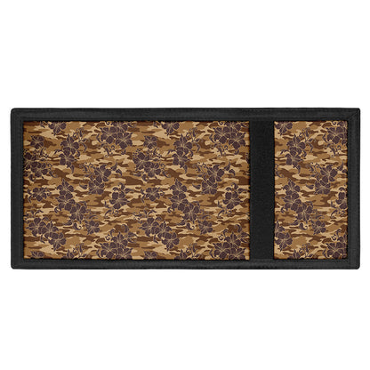 Brown Hawaiian Camo Flower Pattern Print Trifold Wallet