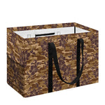 Brown Hawaiian Camo Flower Pattern Print Utility Tote Bag