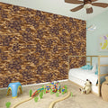 Brown Hawaiian Camo Flower Pattern Print Wall Sticker