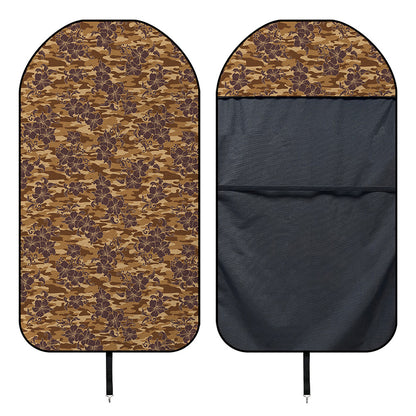 Brown Hawaiian Camo Flower Pattern Print Waterproof Car Seat Cover