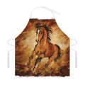 Brown Horse Painting Print Adjustable Apron