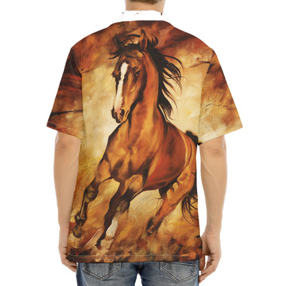 Brown Horse Painting Print Aloha Shirt