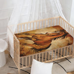Brown Horse Painting Print Baby Crib Sheet