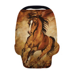 Brown Horse Painting Print Baby Seat Cover