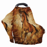 Brown Horse Painting Print Baby Seat Cover