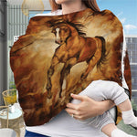 Brown Horse Painting Print Baby Seat Cover