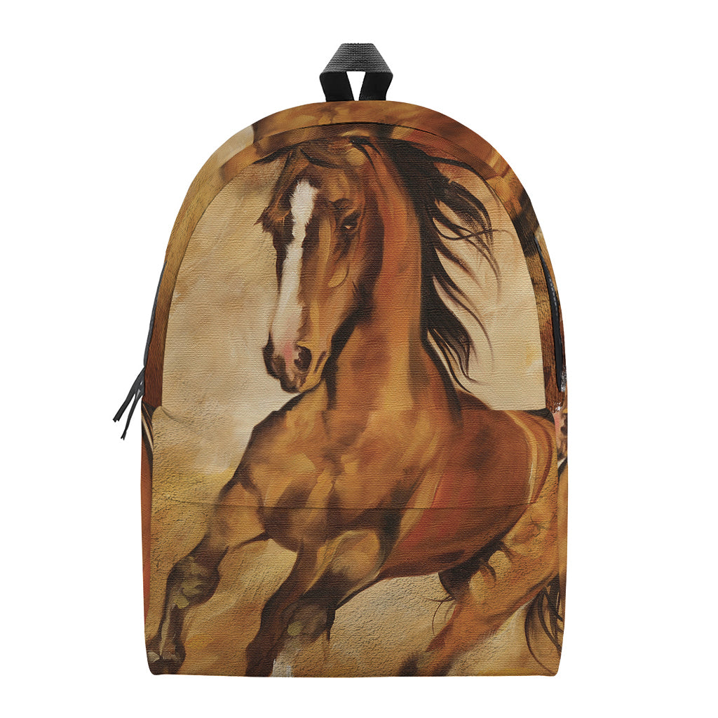 Brown Horse Painting Print Backpack