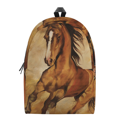 Brown Horse Painting Print Backpack