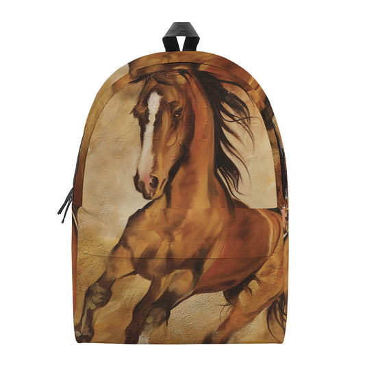 Brown Horse Painting Print Backpack
