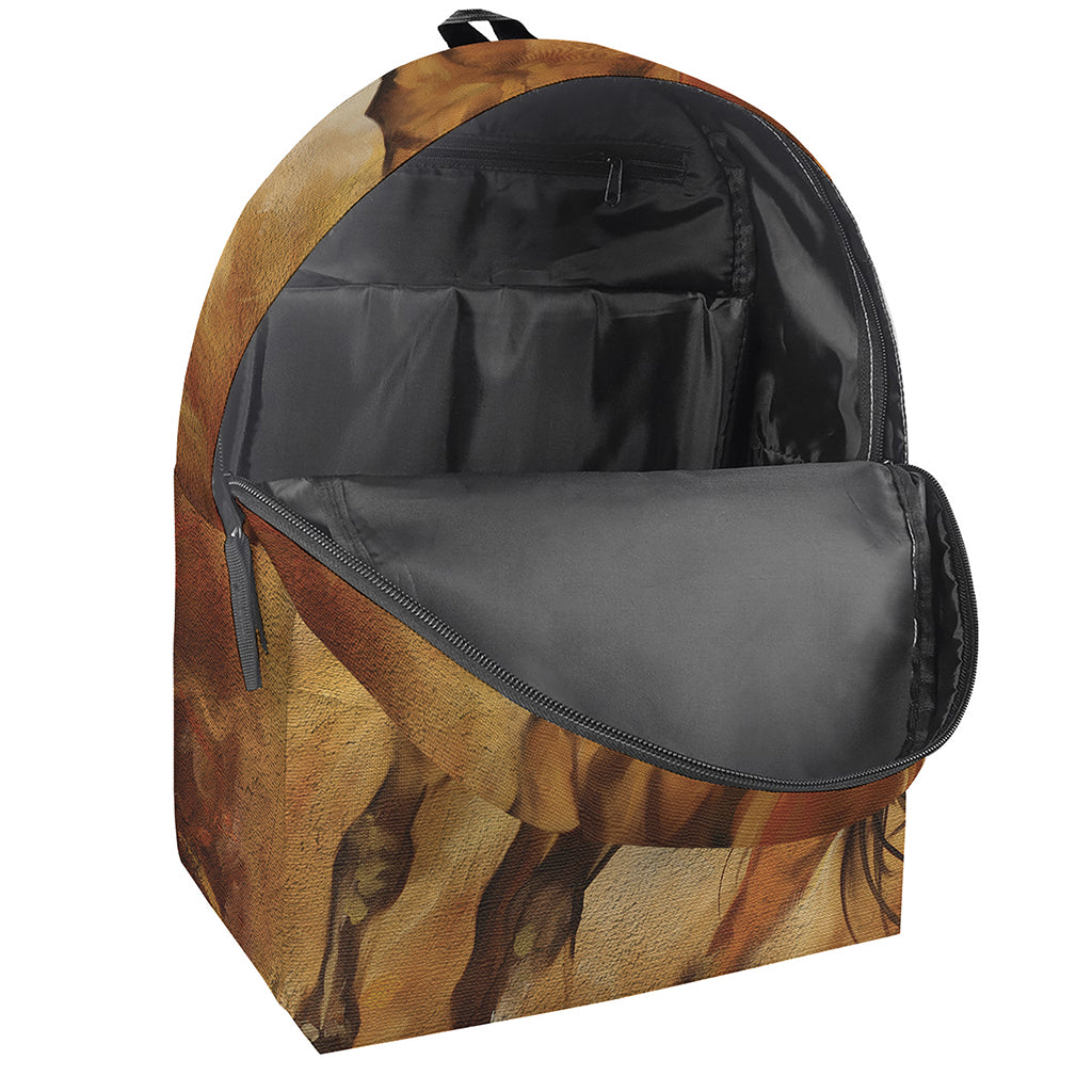 Brown Horse Painting Print Backpack
