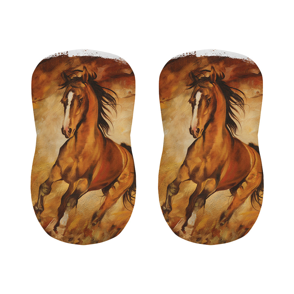 Brown Horse Painting Print Bar Stool Covers