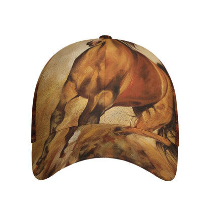 Brown Horse Painting Print Baseball Cap