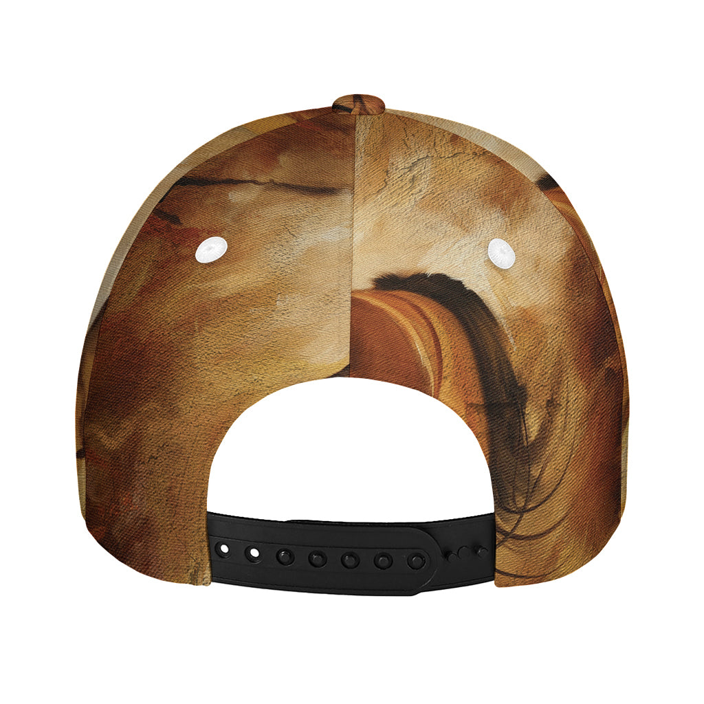 Brown Horse Painting Print Baseball Cap