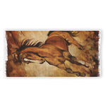 Brown Horse Painting Print Beach Towel