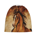 Brown Horse Painting Print Beanie