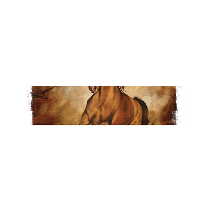 Brown Horse Painting Print Bed Runner