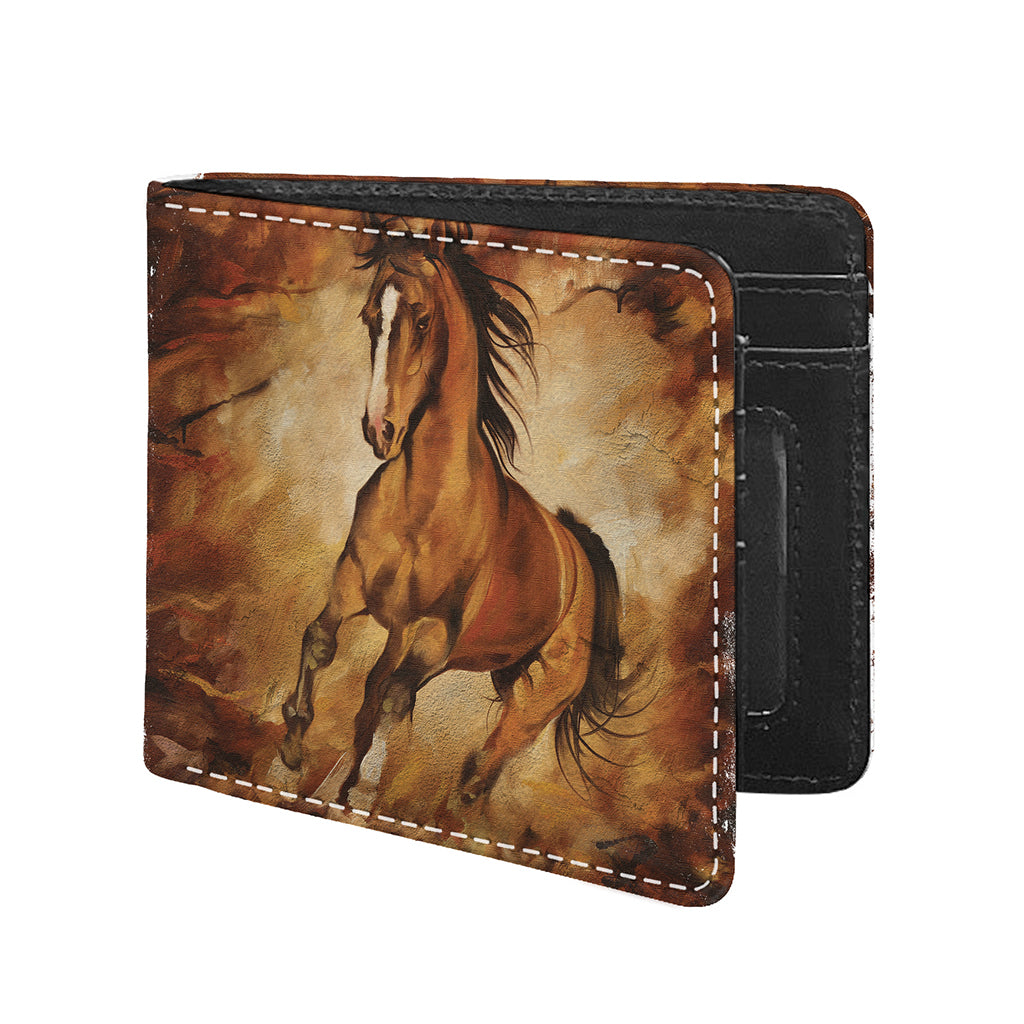 Brown Horse Painting Print Bifold Wallet