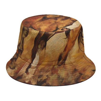 Brown Horse Painting Print Bucket Hat