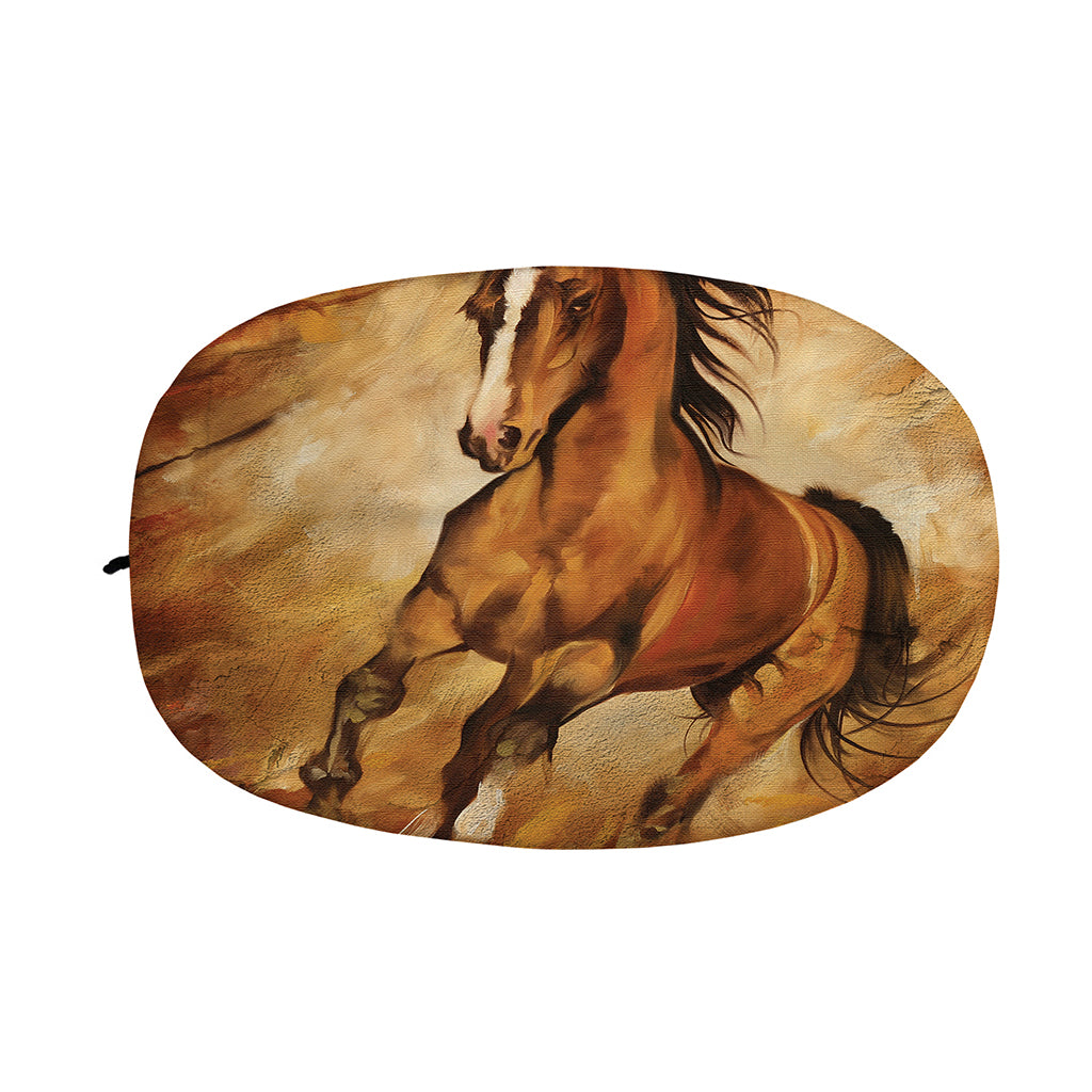 Brown Horse Painting Print Car Side Mirror Covers