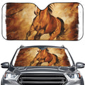 Brown Horse Painting Print Car Windshield Sun Shade