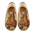 Brown Horse Painting Print Casual Shoes