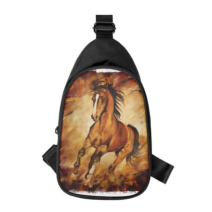 Brown Horse Painting Print Chest Bag