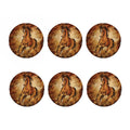 Brown Horse Painting Print Coaster Set