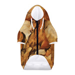 Brown Horse Painting Print Dog Zip Up Hoodie