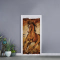Brown Horse Painting Print Door Sticker