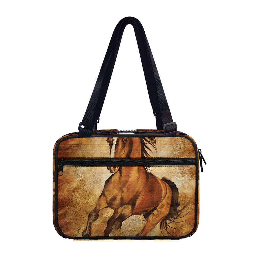 Brown Horse Painting Print Double Strap Bible Bag