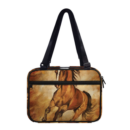 Brown Horse Painting Print Double Strap Bible Bag