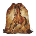 Brown Horse Painting Print Drawstring Bag