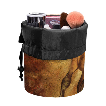 Brown Horse Painting Print Drawstring Makeup Bag