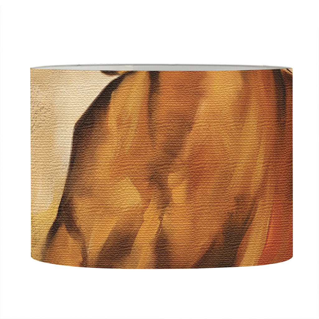Brown Horse Painting Print Drum Lamp Shade
