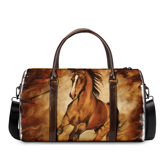 Brown Horse Painting Print Duffle Bag