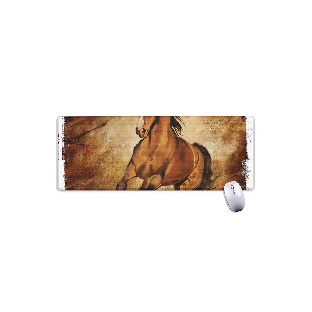 Brown Horse Painting Print Extended Mouse Pad